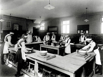 Girls cookery class at Cedars School about 1930